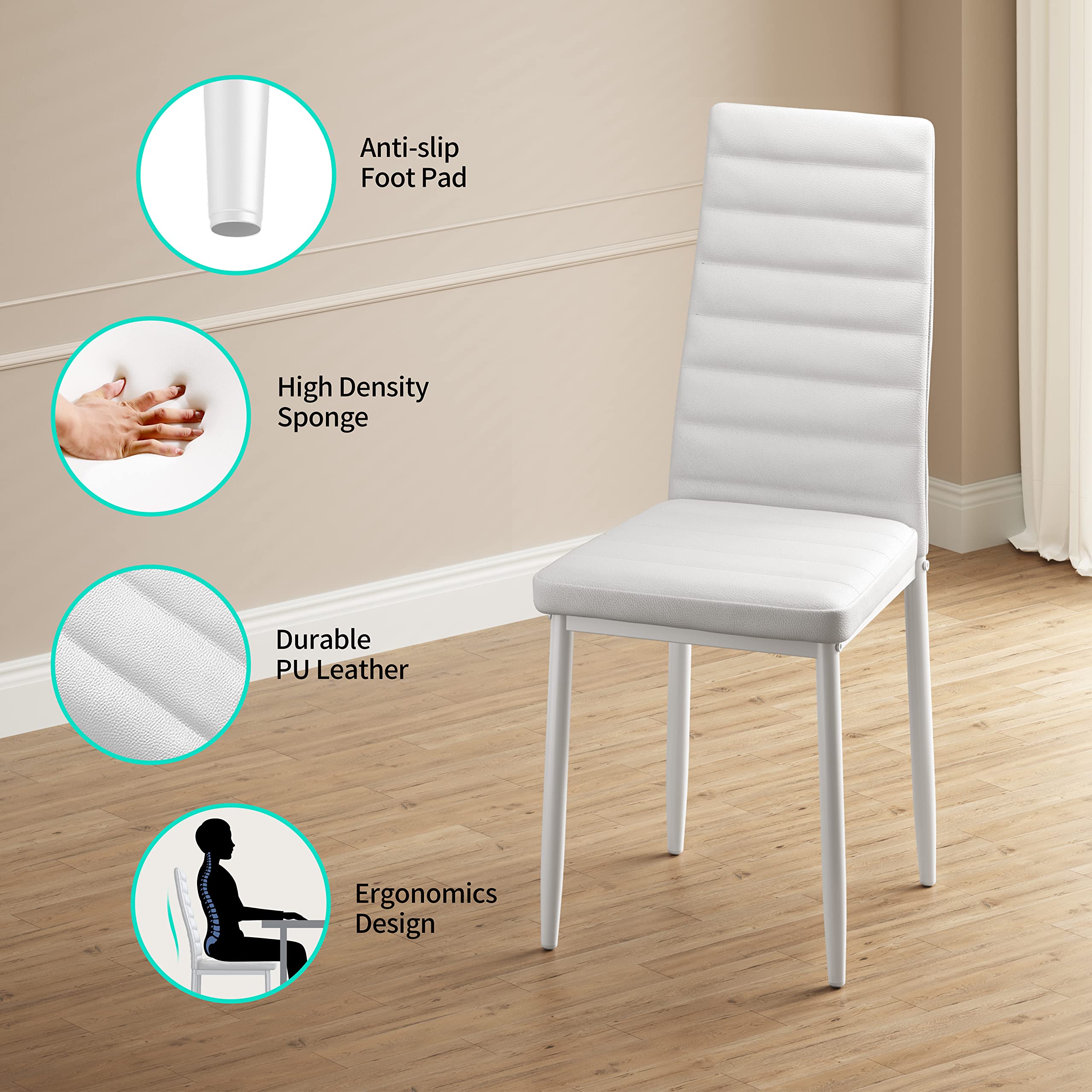 Amazon.com - Gizoon 5 Piece Glass Dining Table Set, Kitchen